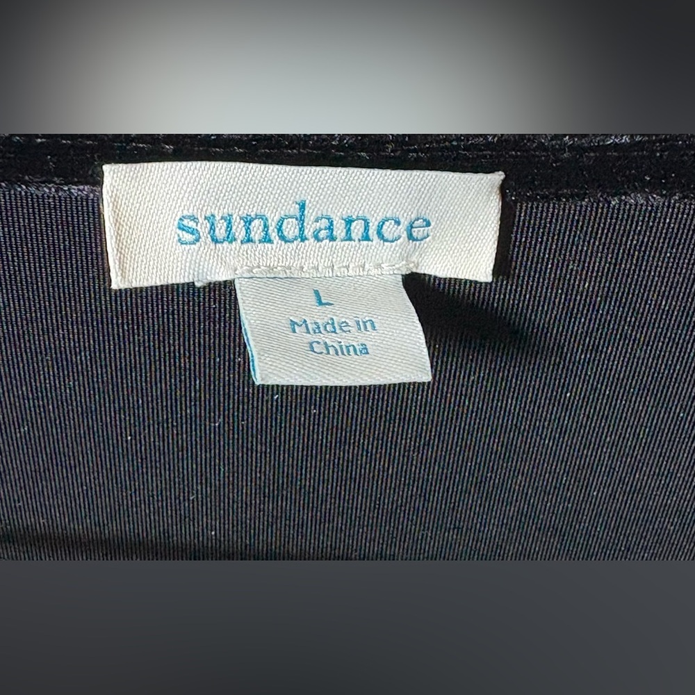 Sundance Black Velvet Long-Sleeve Wrap Top Large - Picture 7 of 9